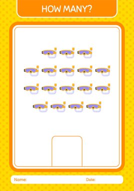 Yüzme gözlüklü kaç tane sayma oyunu var? Anaokulu öğrencilerinin çalışma listesi, çocukların faaliyet listesi.