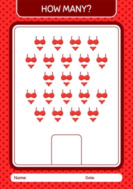 Kaç tane iç çamaşırlı sayma oyunu var? Anaokulu öğrencilerinin çalışma listesi, çocukların faaliyet listesi.