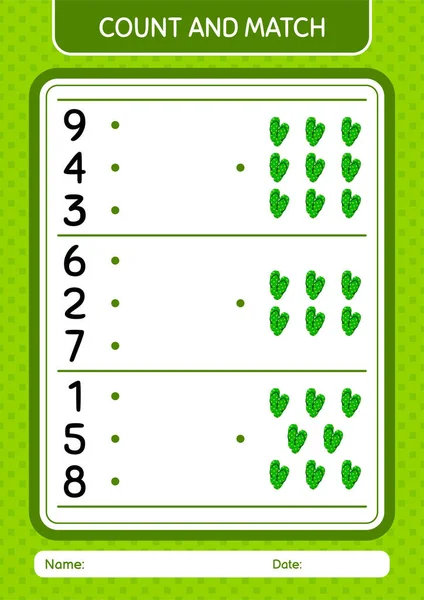 Count Match Game Flip Flop Worksheet Preschool Kids Kids Activity — Stock Vector