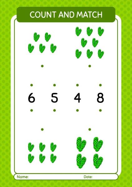 Count Match Game Flip Flop Worksheet Preschool Kids Kids Activity — Vettoriale Stock