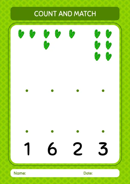 Count Match Game Flip Flop Worksheet Preschool Kids Kids Activity — Stock Vector