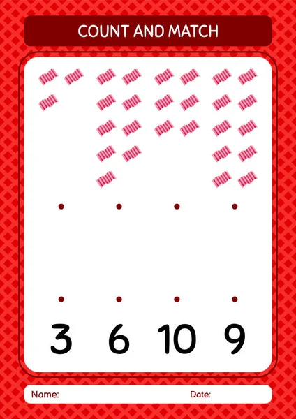 Count Match Game Towel Worksheet Preschool Kids Kids Activity Sheet — Stockvektor
