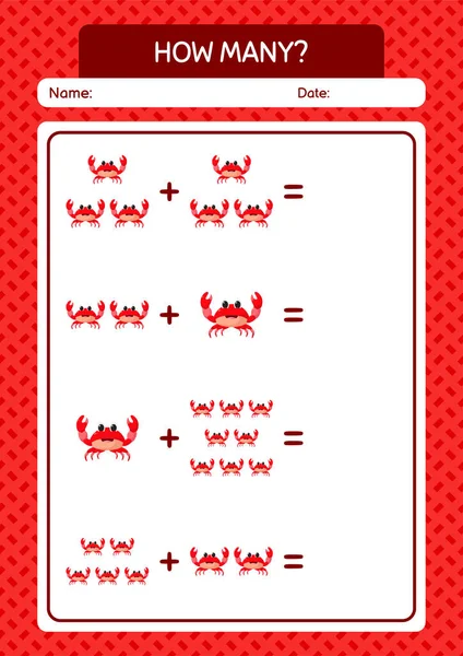 Yengeçle kaç tane sayma oyunu var? Anaokulu öğrencilerinin çalışma listesi, çocukların faaliyet listesi.