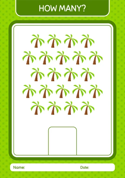 Hindistan cevizi ağacıyla kaç tane sayma oyunu. Anaokulu öğrencilerinin çalışma listesi, çocukların faaliyet listesi.