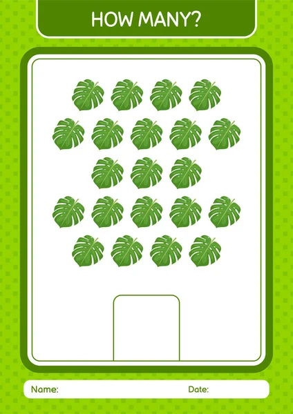 Canavar yaprağıyla kaç tane sayma oyunu. Anaokulu öğrencilerinin çalışma listesi, çocukların faaliyet listesi.