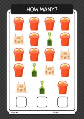 Yaz ikonu ile kaç tane sayma oyunu. Anaokulu öğrencilerinin çalışma listesi, çocukların faaliyet listesi.