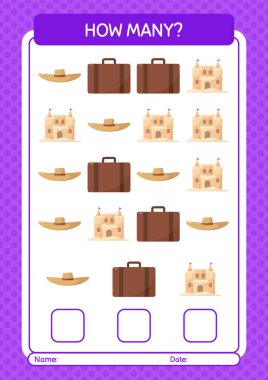 Yaz ikonu ile kaç tane sayma oyunu. Anaokulu öğrencilerinin çalışma listesi, çocukların faaliyet listesi.