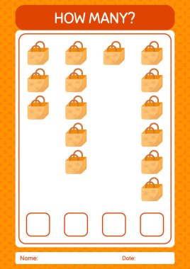 Sepet torbasıyla kaç tane sayma oyunu. Anaokulu öğrencilerinin çalışma listesi, çocukların faaliyet listesi.