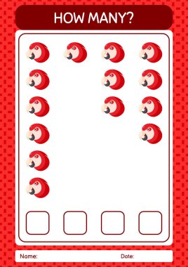 Papağanla kaç tane sayma oyunu oynadın? Anaokulu öğrencilerinin çalışma listesi, çocukların faaliyet listesi.