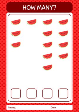 Karpuzla kaç tane sayma oyunu. Anaokulu öğrencilerinin çalışma listesi, çocukların faaliyet listesi.