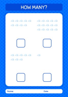 Bulutlu kaç tane sayma oyunu. Anaokulu öğrencilerinin çalışma listesi, çocukların faaliyet listesi.