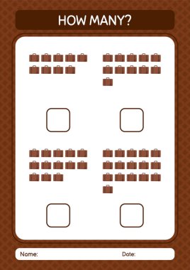 Bavulla kaç tane sayma oyunu. Anaokulu öğrencilerinin çalışma listesi, çocukların faaliyet listesi.