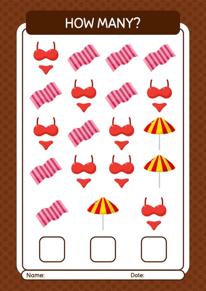 Yaz ikonu ile kaç tane sayma oyunu. Anaokulu öğrencilerinin çalışma listesi, çocukların faaliyet listesi.