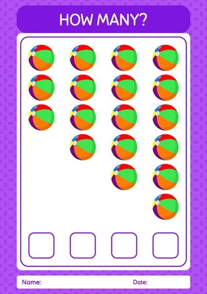 Plaj topuyla kaç tane sayma oyunu. Anaokulu öğrencilerinin çalışma listesi, çocukların faaliyet listesi.