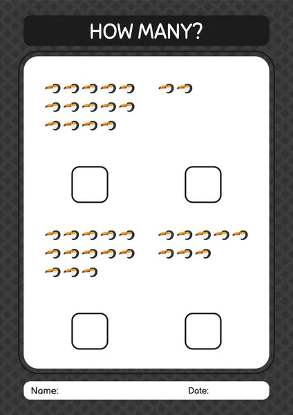 Hoeveel Tellen Spel Met Toucan Werkblad Voor Kleuters Activiteitenblad Voor — Stockvector