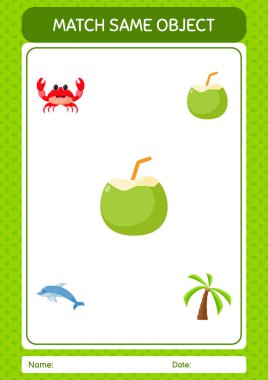 Aynı nesne oyunu yaz ikonu ile eşleştir. Anaokulu öğrencilerinin çalışma listesi, çocukların faaliyet listesi.