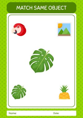 Aynı nesne oyunu yaz ikonu ile eşleştir. Anaokulu öğrencilerinin çalışma listesi, çocukların faaliyet listesi.
