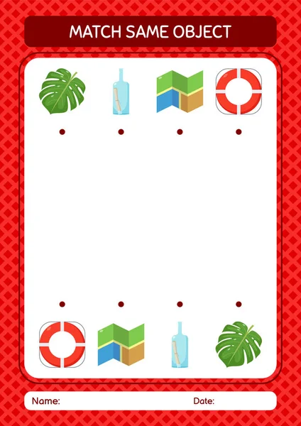 Aynı nesne oyunu yaz ikonu ile eşleştir. Anaokulu öğrencilerinin çalışma listesi, çocukların faaliyet listesi.