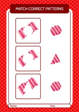 Havluyla şablon oyunu eşleştir. Anaokulu öğrencilerinin çalışma listesi, çocukların faaliyet listesi.