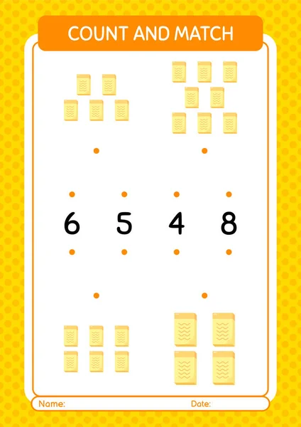 Count Match Game Note Worksheet Preschool Kids Kids Activity Sheet — Image vectorielle