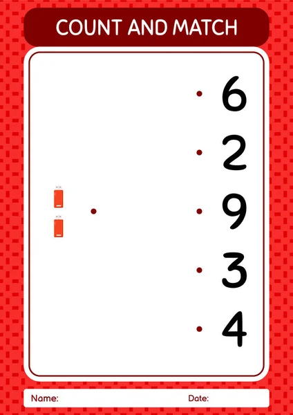 Count Match Game Flashdisk Worksheet Preschool Kids Kids Activity Sheet — Vetor de Stock