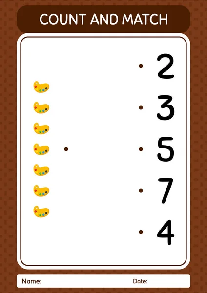 Count Match Game Paint Palette Worksheet Preschool Kids Kids Activity — Image vectorielle