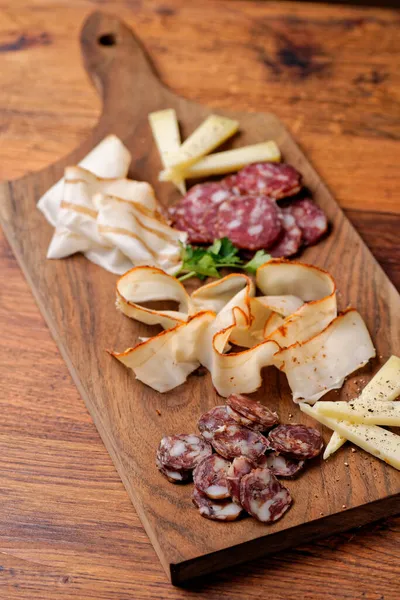 Formaggi Salumi Salumi Selezione Salumi — Foto Stock