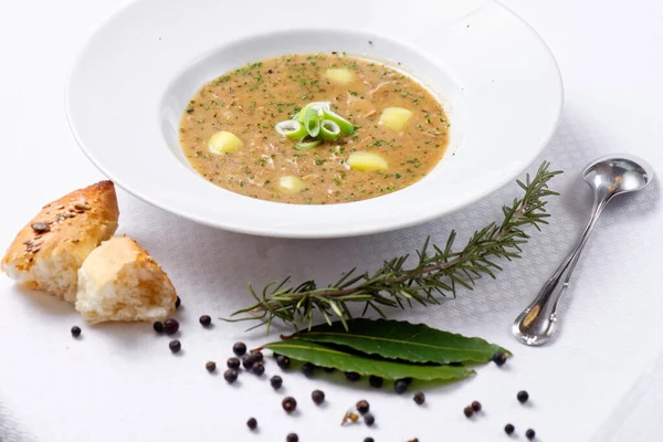 Fresh Potato Mushrooms Soup — Stock Photo, Image