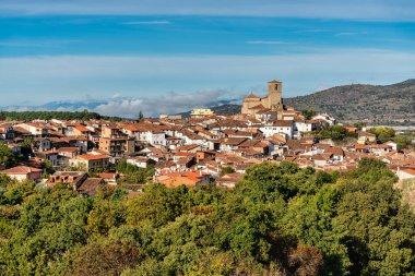 Caceres, Spai 'deki Hervas köyünün panoramik görüntüsü
