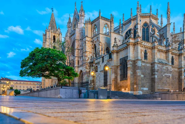 カスティーリャ レオン州のレオン大聖堂の眺めレオン スパイ — ストック写真