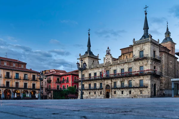 Vista Plaza Principal Plaza Mayor León España — Foto de Stock