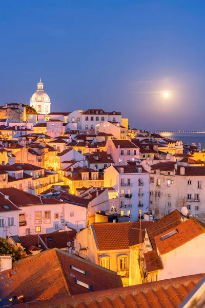 View Typical Alfama Neighborhood Lisbon Portugal Dome National Pantheon — Stock Photo, Image