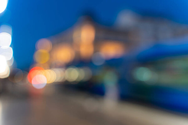 Blurred city lights making a beautiful colorful bokeh lights background - graphic elements
