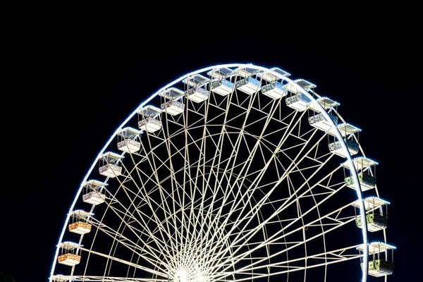 Dönme Dolap Gece Kimse Olmadan Yandı — Stok fotoğraf