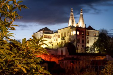 Sintra 'nın havadan görünüşü, Portekiz ile Ulusal Palac