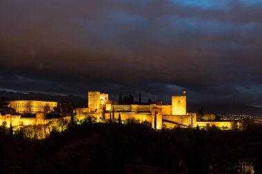 panoramik alhambra, granada, İspanya 