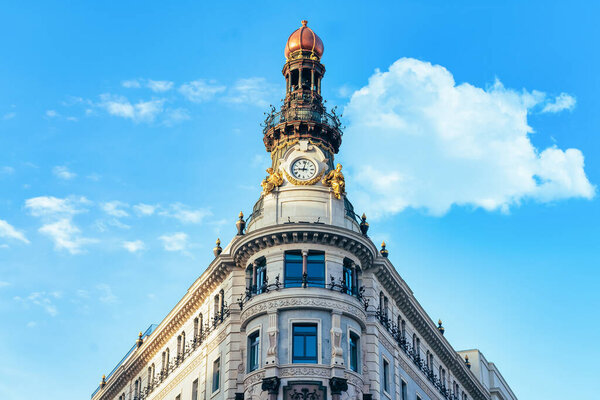 Symmetry of a historic building in the center of madrid.
