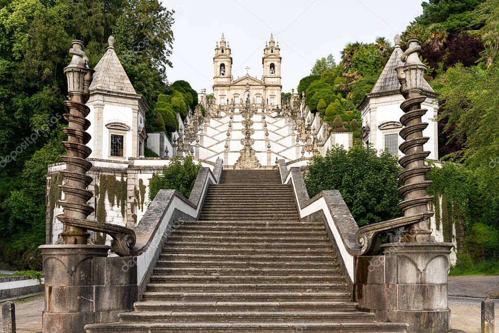 baroque staircase of the sanctuary of Bom Jesus do Monte in Braga Portugal