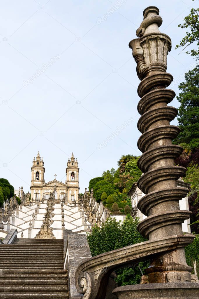 baroque staircase of the sanctuary of Bom Jesus do Monte in Braga Portugal