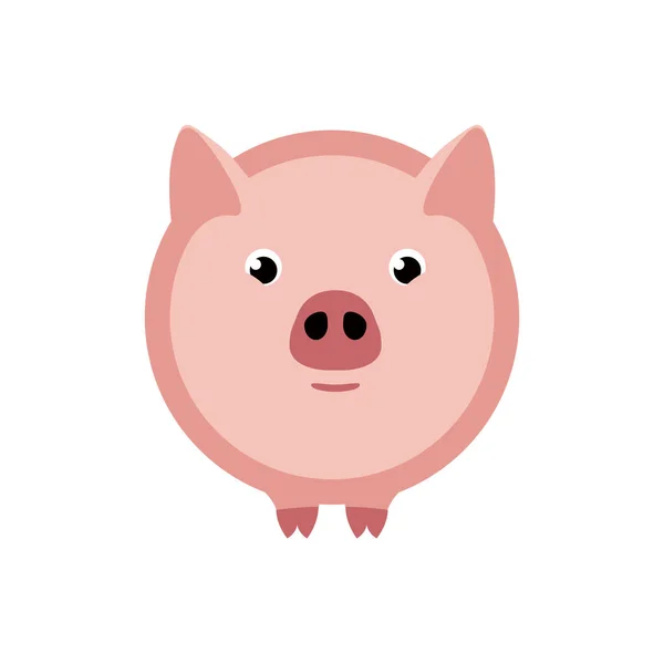 Ícone de círculo de porco. Símbolo plano —  Vetores de Stock