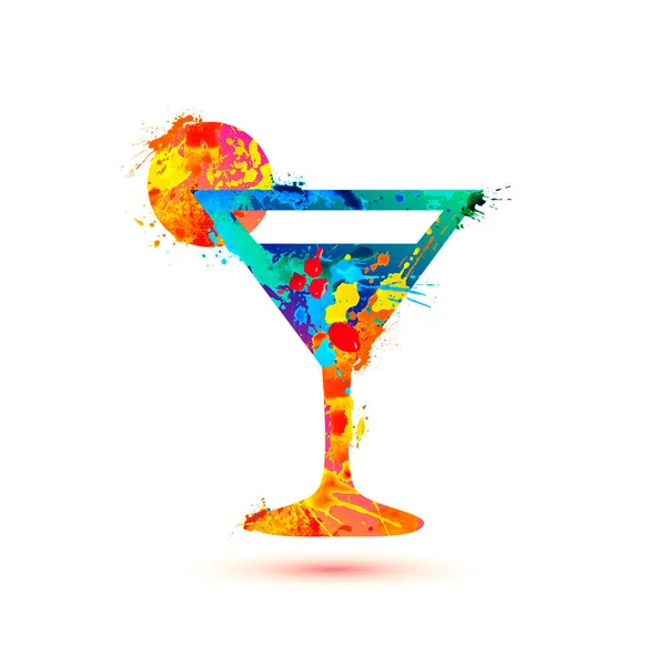 鸡尾酒玻璃杯彩色矢量图标 — 图库矢量图片