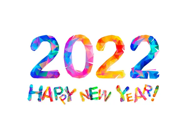 祝贺卡。祝2022年新年快乐 — 图库矢量图片