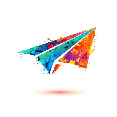 Kağıt düzlem siluet vektör simgesi