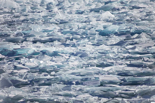 Ledové Pole Pahorků Jezeře Bajkal Zimní Textura — Stock fotografie