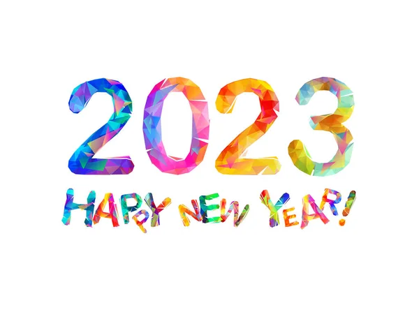 お祝いのカード 2023年あけましておめでとうございます 三角形の文字 — ストックベクタ