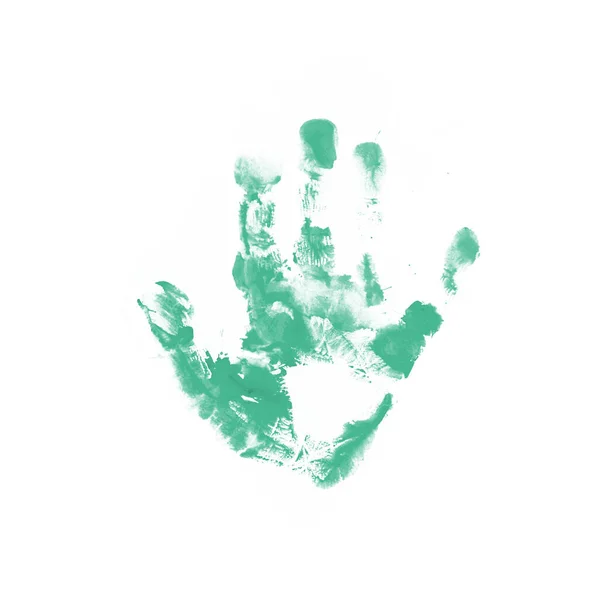 Kinderhandfläche in Farbe auf weißem Hintergrund — Stockfoto