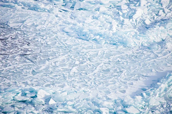 Ledové Pole Nejroztodivnější Malé Moře Jezera Bajkal Zimní Textura — Stock fotografie