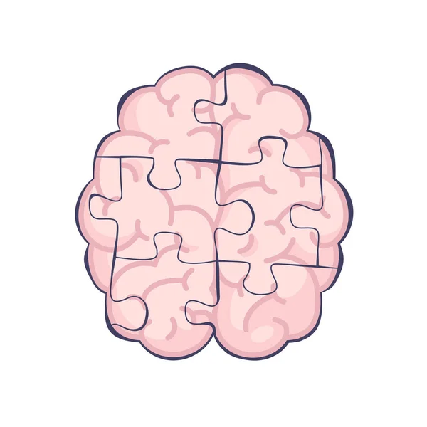 Menneskelig hjerne puslespil. Symbol på mental eller psykologisk opgave – Stock-vektor