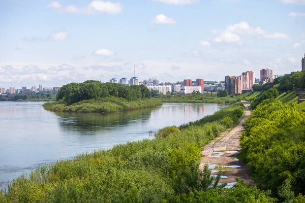 Panorama Města Kemerovo Pohled Řeku Tom Rusko — Stock fotografie