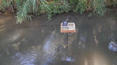 Yarkon Nehri 'nde akış kamyoncusu kullanılarak su akışı ölçümleri